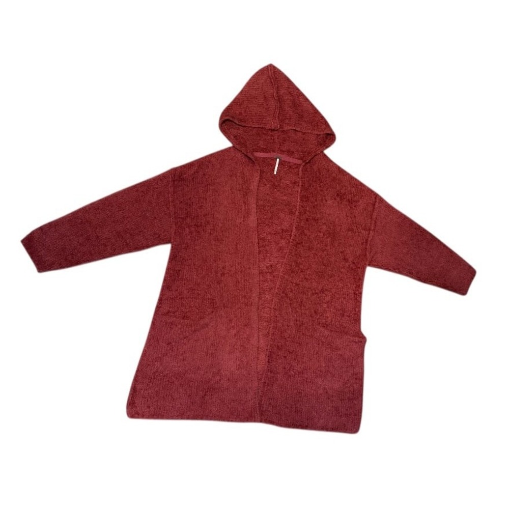 Free People cardigan Red Raspberry Teddy Fleece